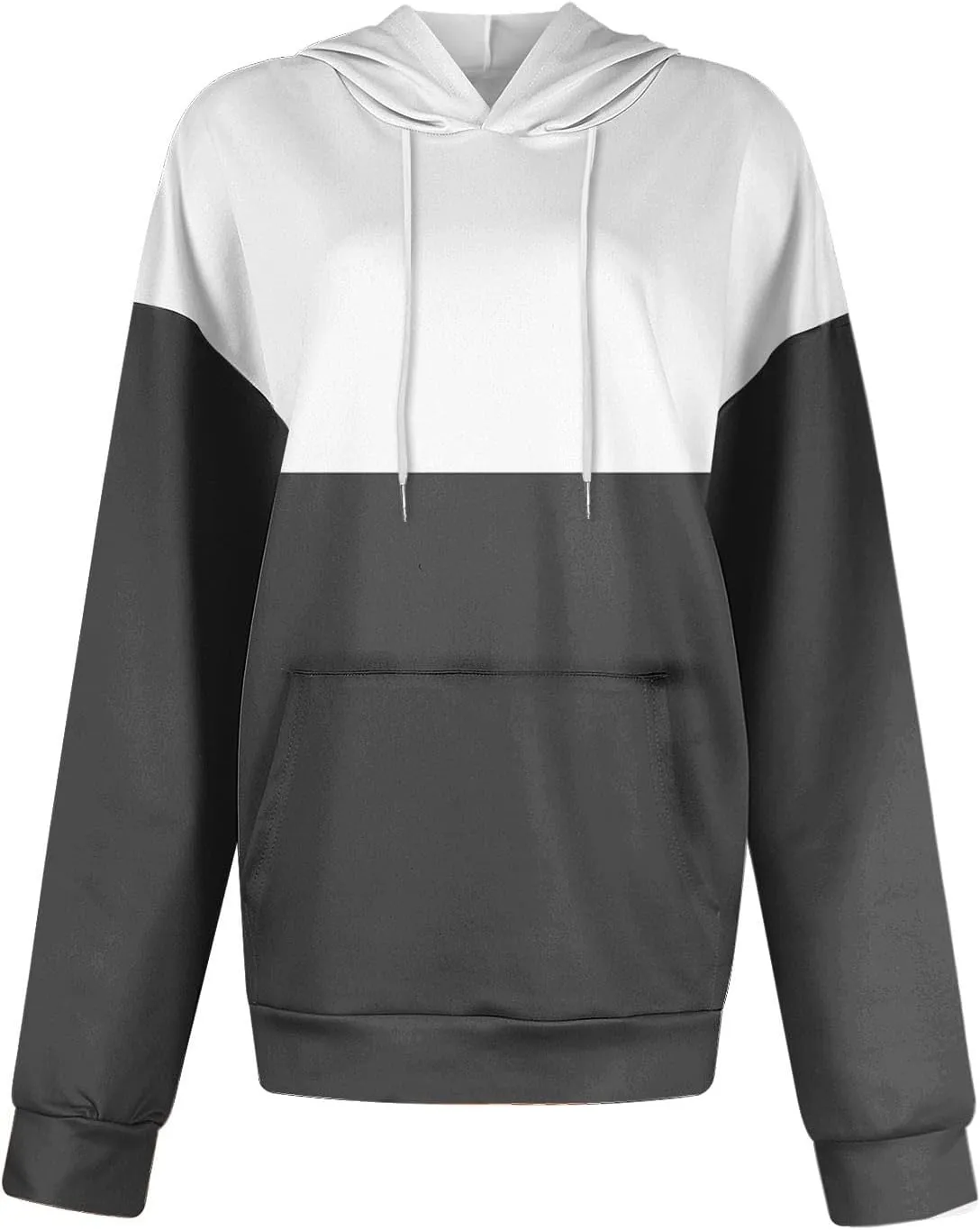 2024 Fall Hoodies for Women Drawstring Colorblock Long Sleeves Hooded Clothes Fashion Loose Fit Cozy Tops With Pocket