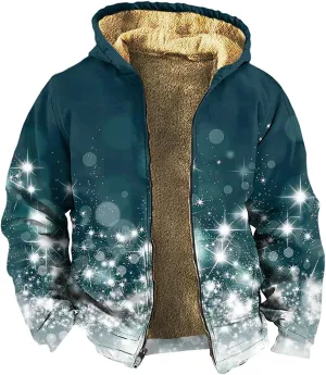 2024 Winter Jacket Men For Fashion Zip Up Hoodies Long Sleeve Thickened Vintage Padded Casual Coats