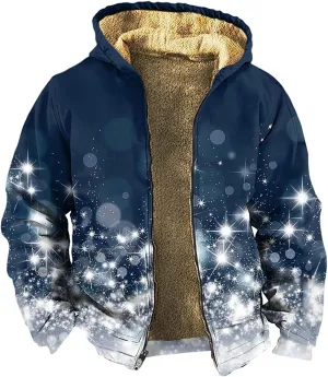 2024 Winter Jacket Men For Fashion Zip Up Hoodies Long Sleeve Thickened Vintage Padded Casual Coats
