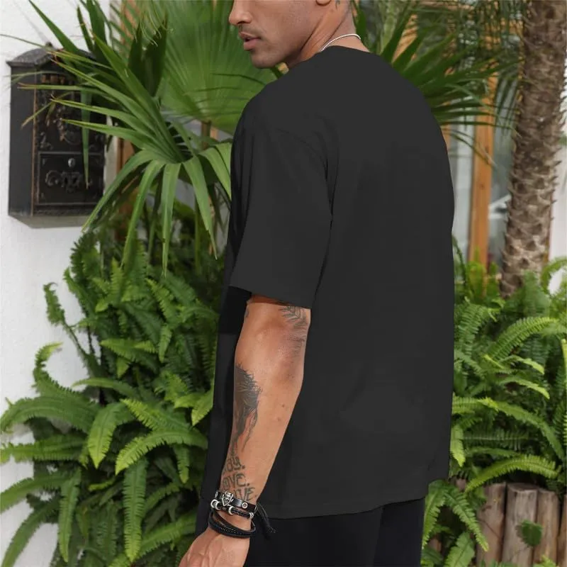 3 Pcs Men's Cotton T-Shirts Oversized Tshirts Unisex Basic Tees Loose Fit Solid Athletic Lightweight Tops