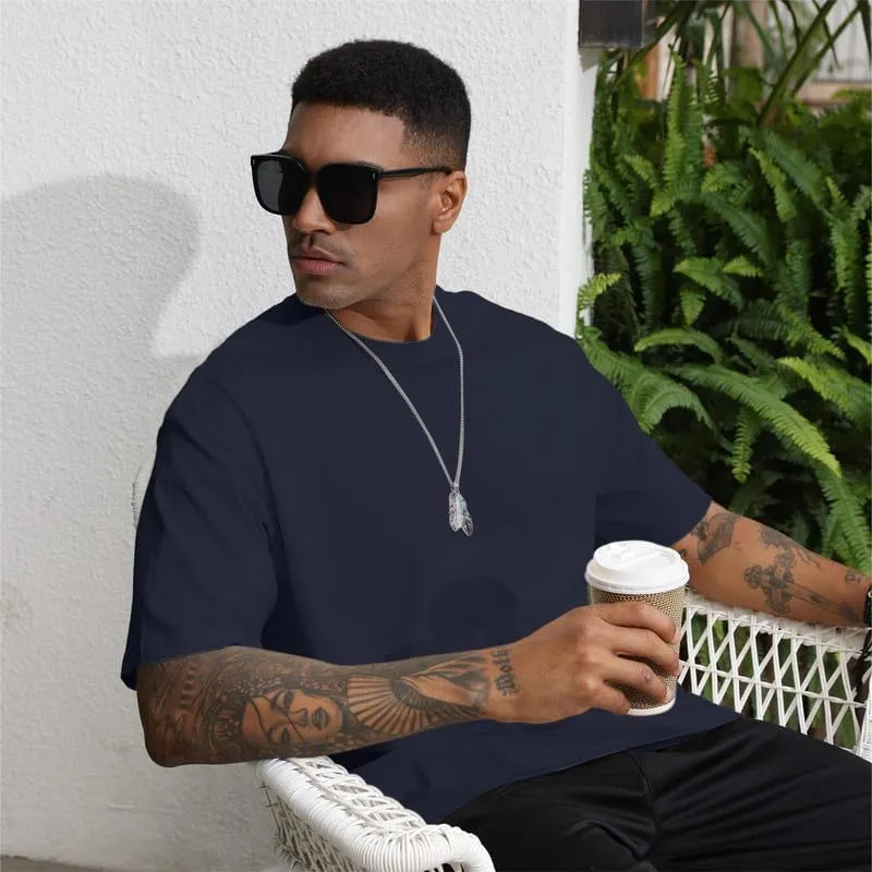 3 Pcs Men's Cotton T-Shirts Oversized Tshirts Unisex Basic Tees Loose Fit Solid Athletic Lightweight Tops