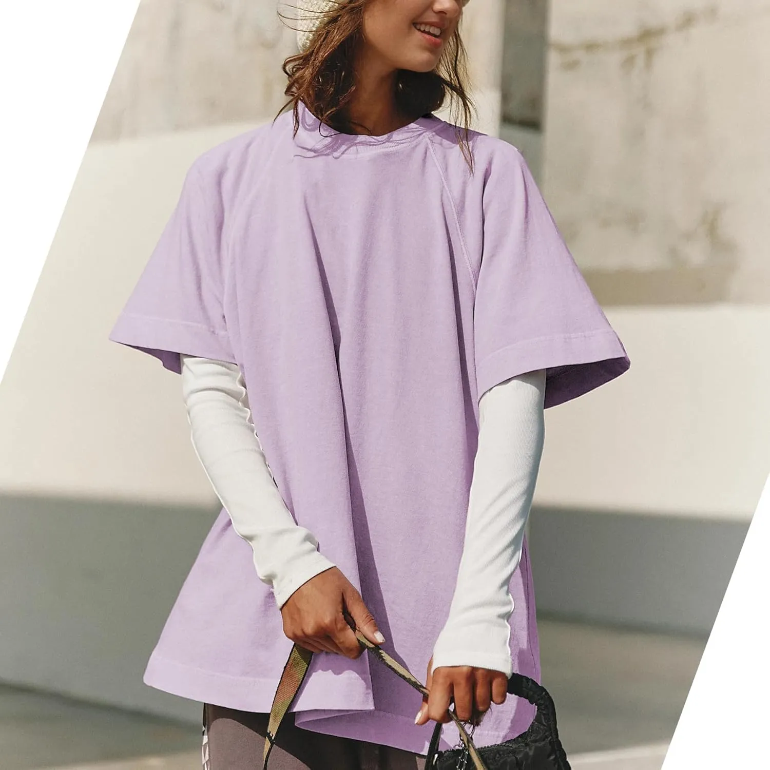 Ainangua Oversized Tshirts for Women Short Sleeve Shirt Tops Crewneck Basic Tees Summer Casual Blouses Trendy Outfits