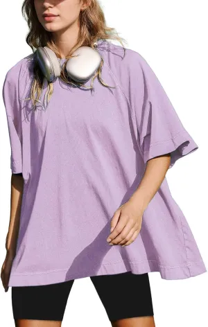 Ainangua Oversized Tshirts for Women Short Sleeve Shirt Tops Crewneck Basic Tees Summer Casual Blouses Trendy Outfits