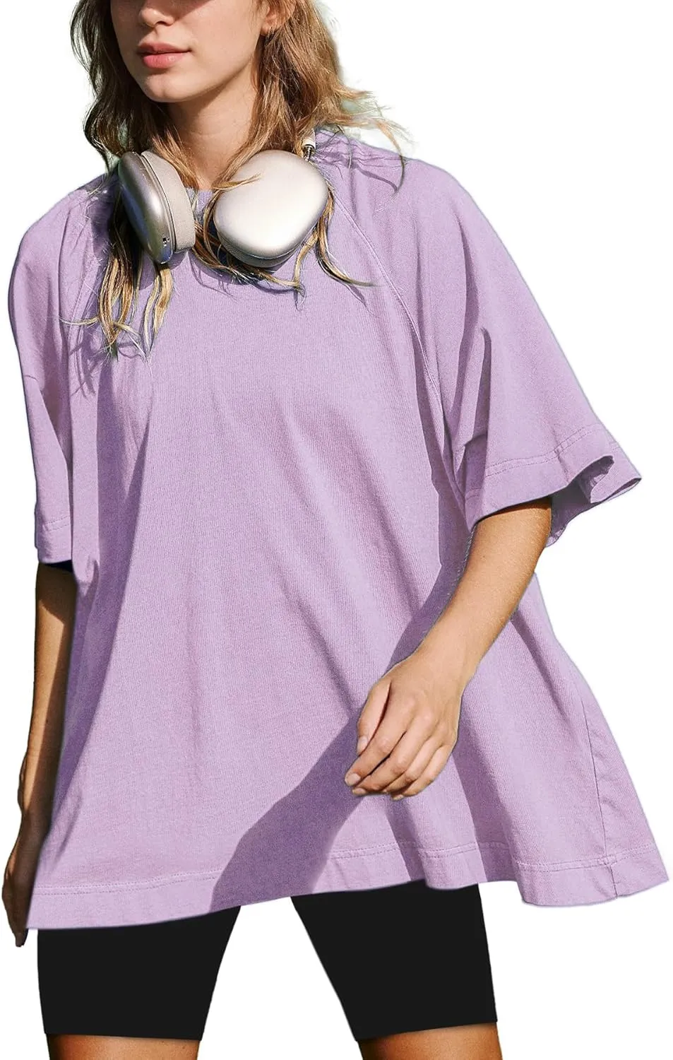 Ainangua Oversized Tshirts for Women Short Sleeve Shirt Tops Crewneck Basic Tees Summer Casual Blouses Trendy Outfits