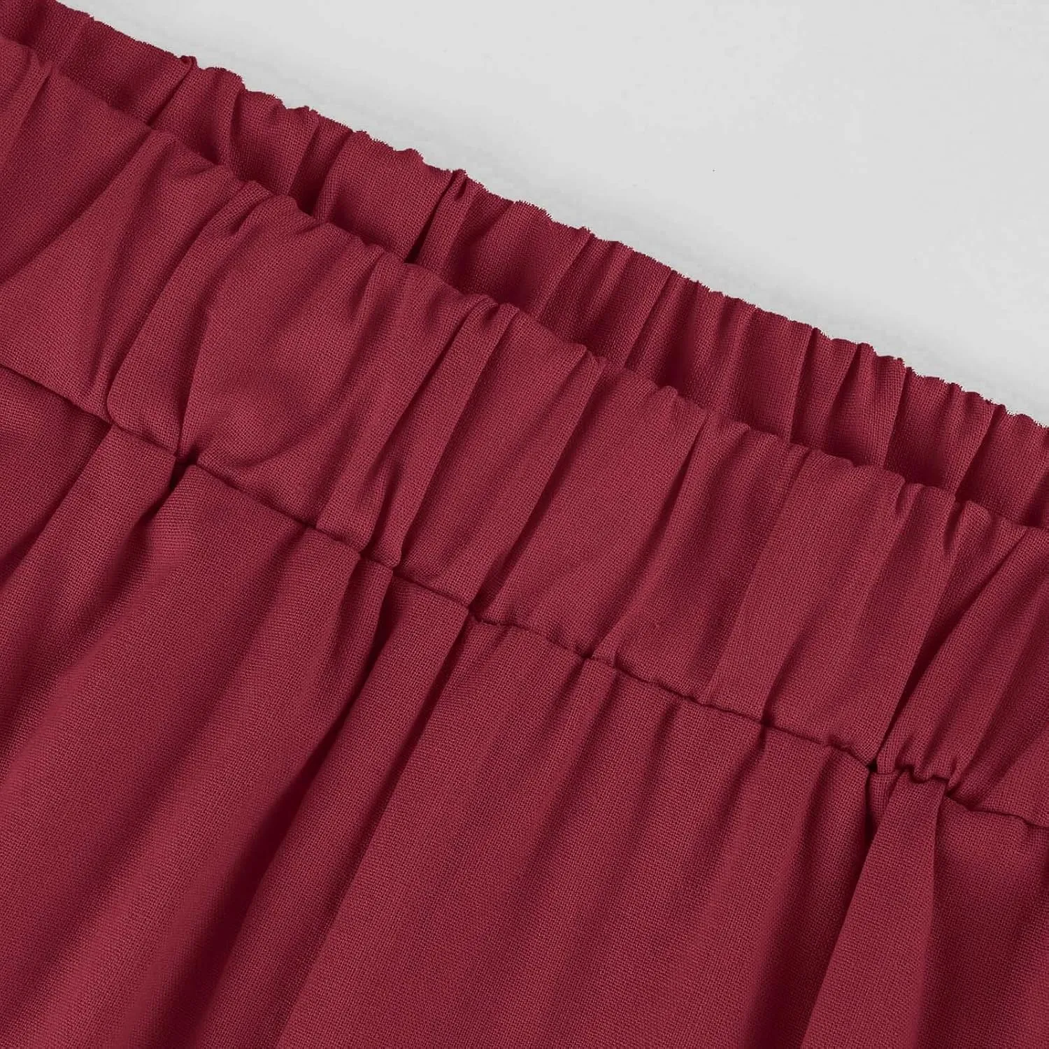 Ankle Linen Pants Women 2024 Summer Beach Lightweight Casual Straight Leg Cropped Pants Elastic Solid Lounge Trousers