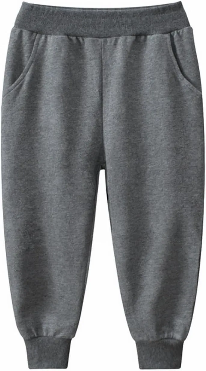 Baby Boys Sweatpants Toddlers Cotton Pull On Jogger Pants Kids Elastic Waist Stretch Pants School Uniform Pants