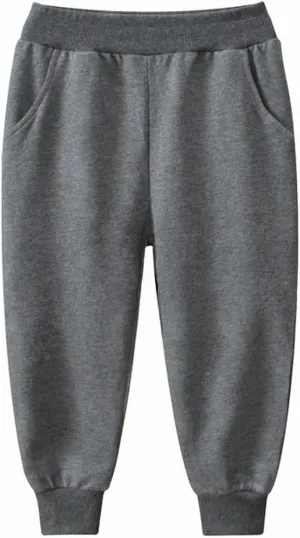 Baby Boys Sweatpants Toddlers Cotton Pull On Jogger Pants Kids Elastic Waist Stretch Pants School Uniform Pants