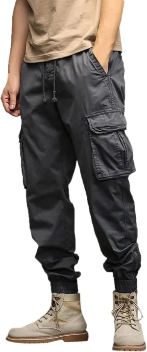 Big and Tall Men Cargo Jogger Sweat Pants Open Bottom Ripstop Hiking Work Pants Quick Dry Stretch Multi-Pockets