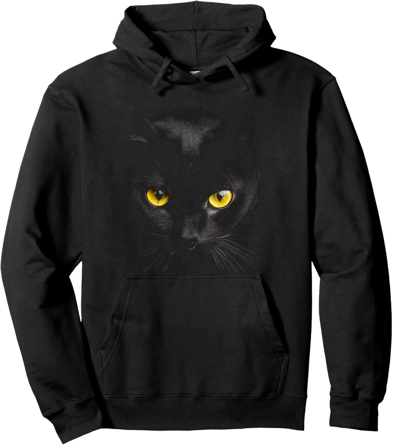 Black Cat Yellow Eyes Graphic Tees Men Women Boys Girls Pullover Hoodie