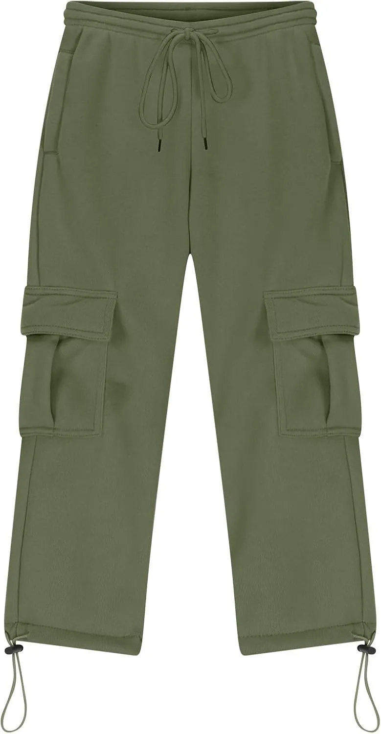 Boys Sweatpants Casual Elastic Waist Drawstring Cargo Pants Relaxed Fit Teen Kids Active Workout Joggers with Pockets