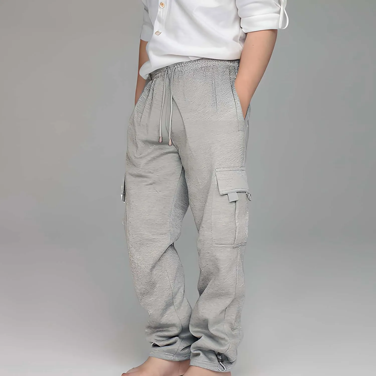 Boys Sweatpants Casual Elastic Waist Drawstring Cargo Pants Relaxed Fit Teen Kids Active Workout Joggers with Pockets