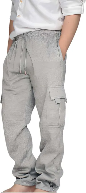 Boys Sweatpants Casual Elastic Waist Drawstring Cargo Pants Relaxed Fit Teen Kids Active Workout Joggers with Pockets