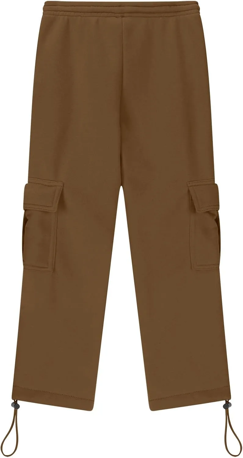 Boys Sweatpants Casual Elastic Waist Drawstring Cargo Pants Relaxed Fit Teen Kids Active Workout Joggers with Pockets