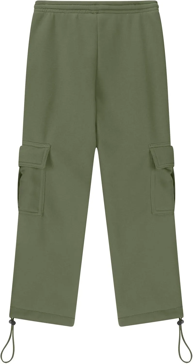Boys Sweatpants Casual Elastic Waist Drawstring Cargo Pants Relaxed Fit Teen Kids Active Workout Joggers with Pockets