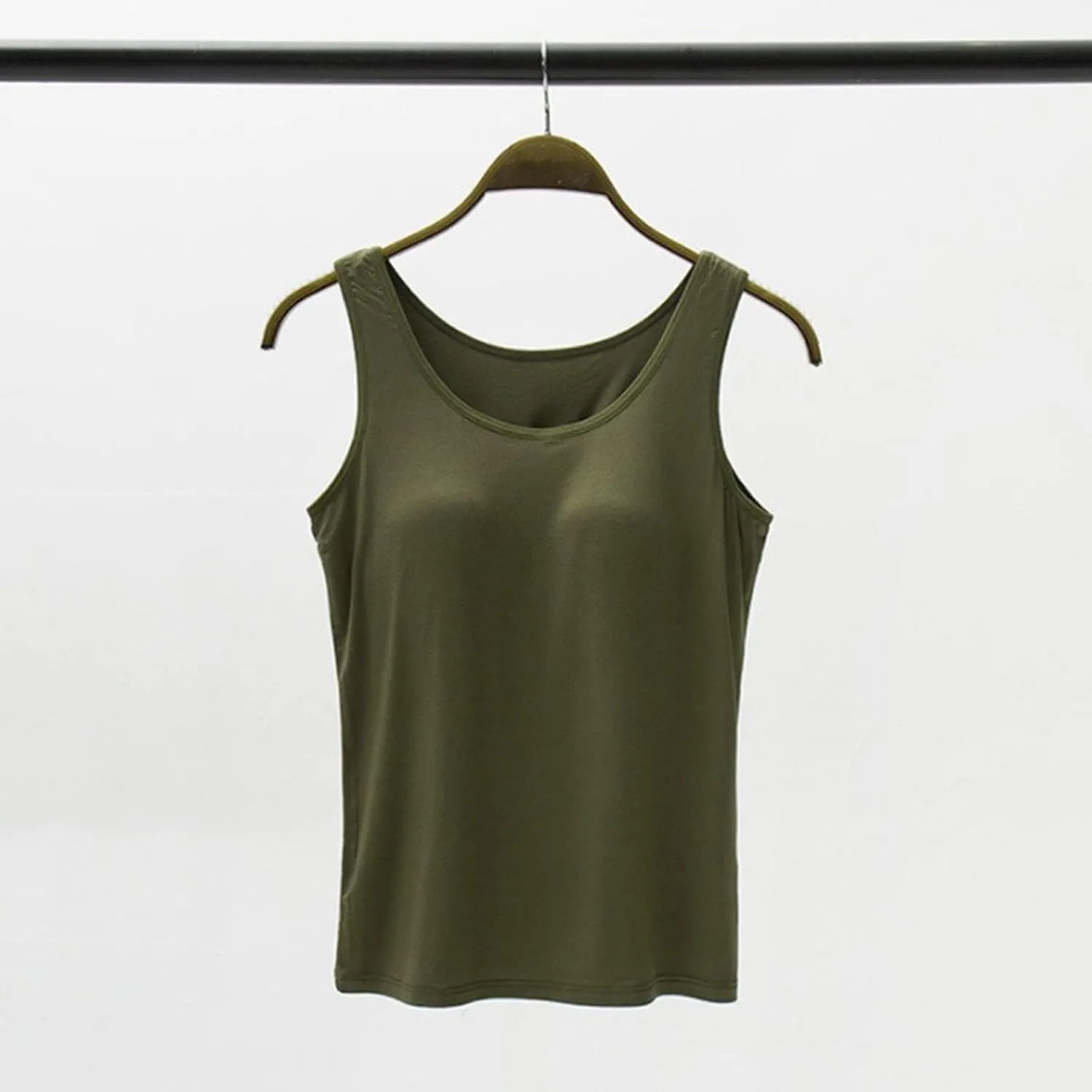 Built in Bra Tank Tops for Women Tee Summer Basic Workout Top Camisole Casual Wide Strap Sleevless Layer 2025