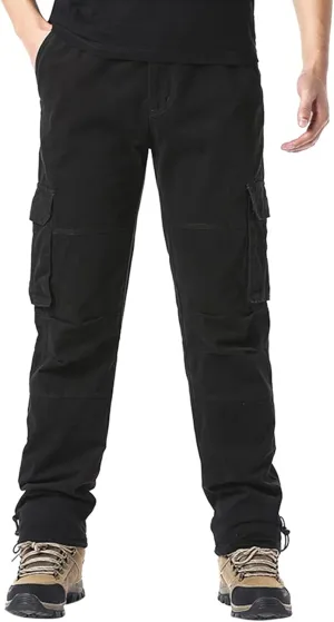 Cargo Jogger Pants for Men Big and Tall Elastic Bottom Ripstop Hiking Work Pants Classic Fit Multi Pockets Lightweight