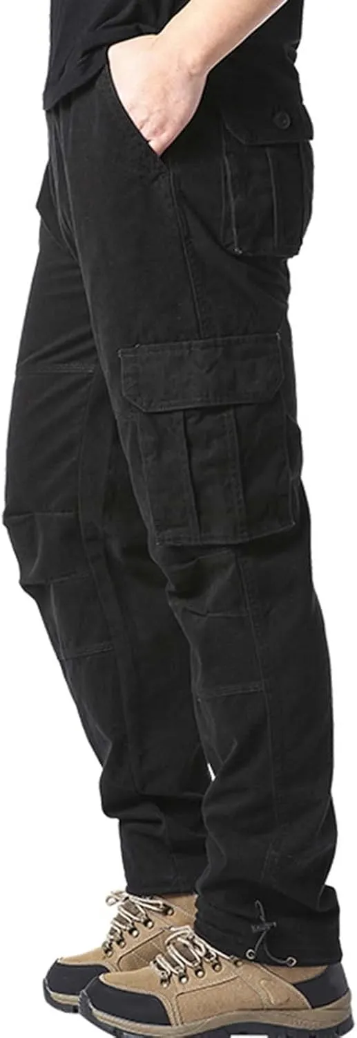 Cargo Jogger Pants for Men Big and Tall Elastic Bottom Ripstop Hiking Work Pants Classic Fit Multi Pockets Lightweight