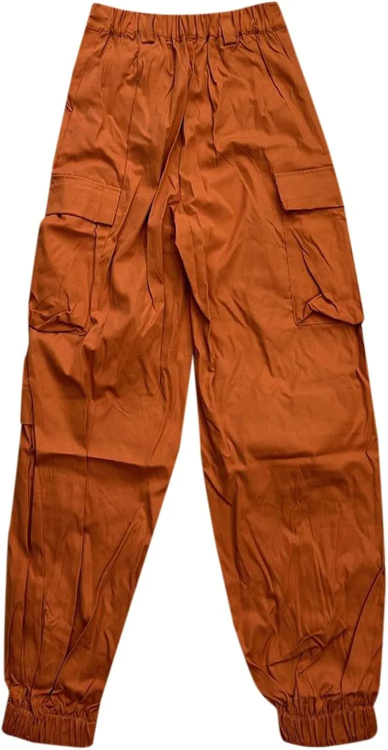 Cargo Jogger Pants Women High Waisted Loose Pants Classic Lightweight Streetwear Trousers with Multi Pockets