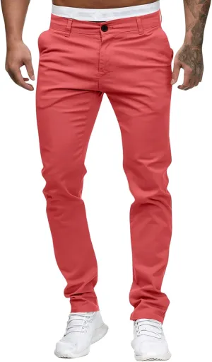Cargo Pants for Men, Slim Fit Full Length Trousers, Casual Solid Mid Waist Pocket Fashion Workout Pants Streetwear