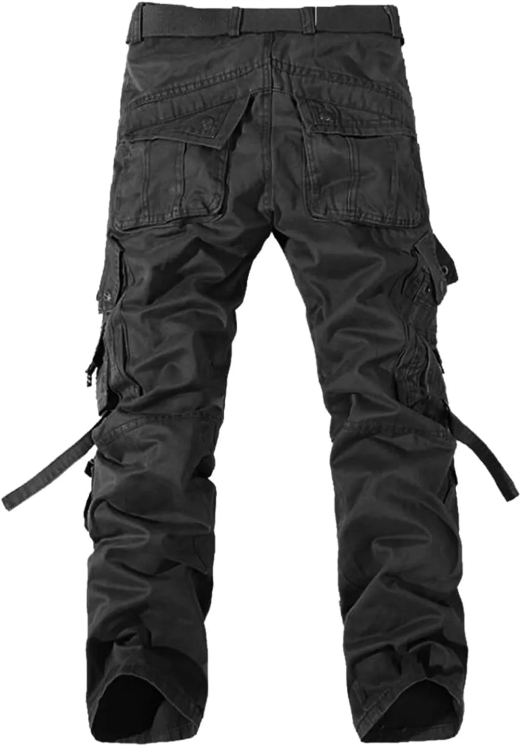 Cargo Trousers for Men Fleece Cargo Sweatpants Stretch Elastic Waist Athletic Workout Jogger Drawstring Sport Pants