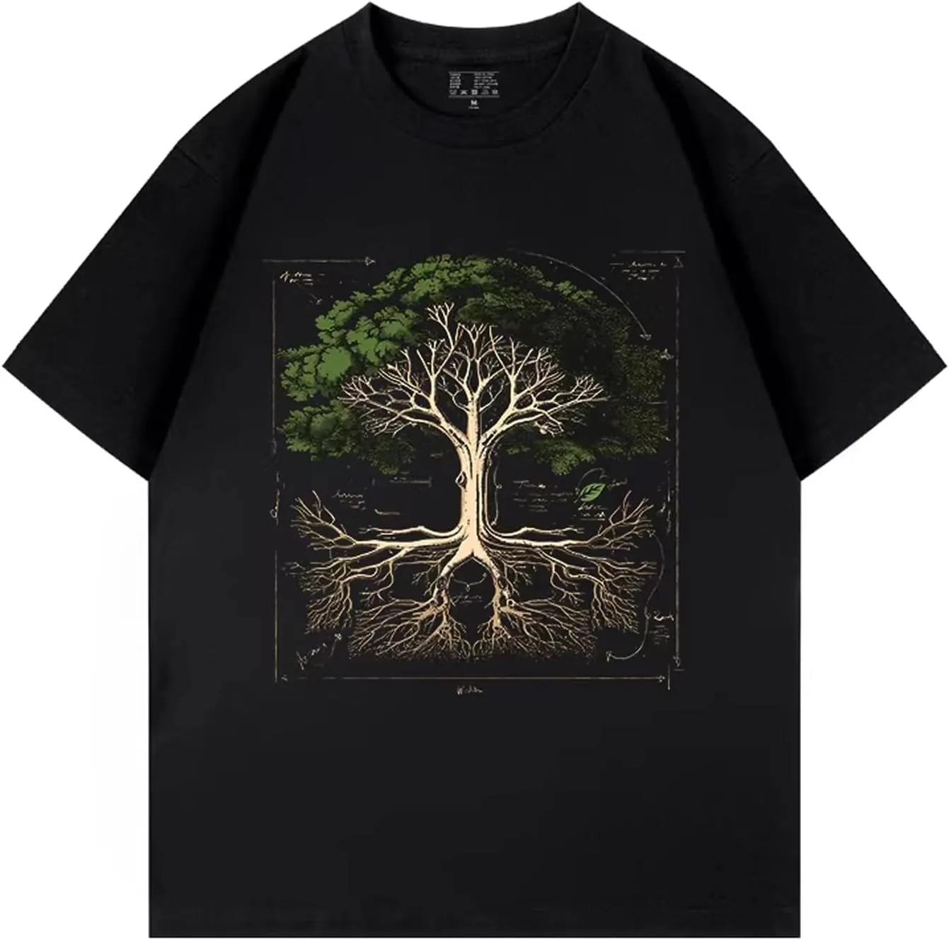 CITASHON Cotton Oversized Tree Graphic Tees for Women Men Summer Funny T Shirts Tops Family Couples Matching Outfits