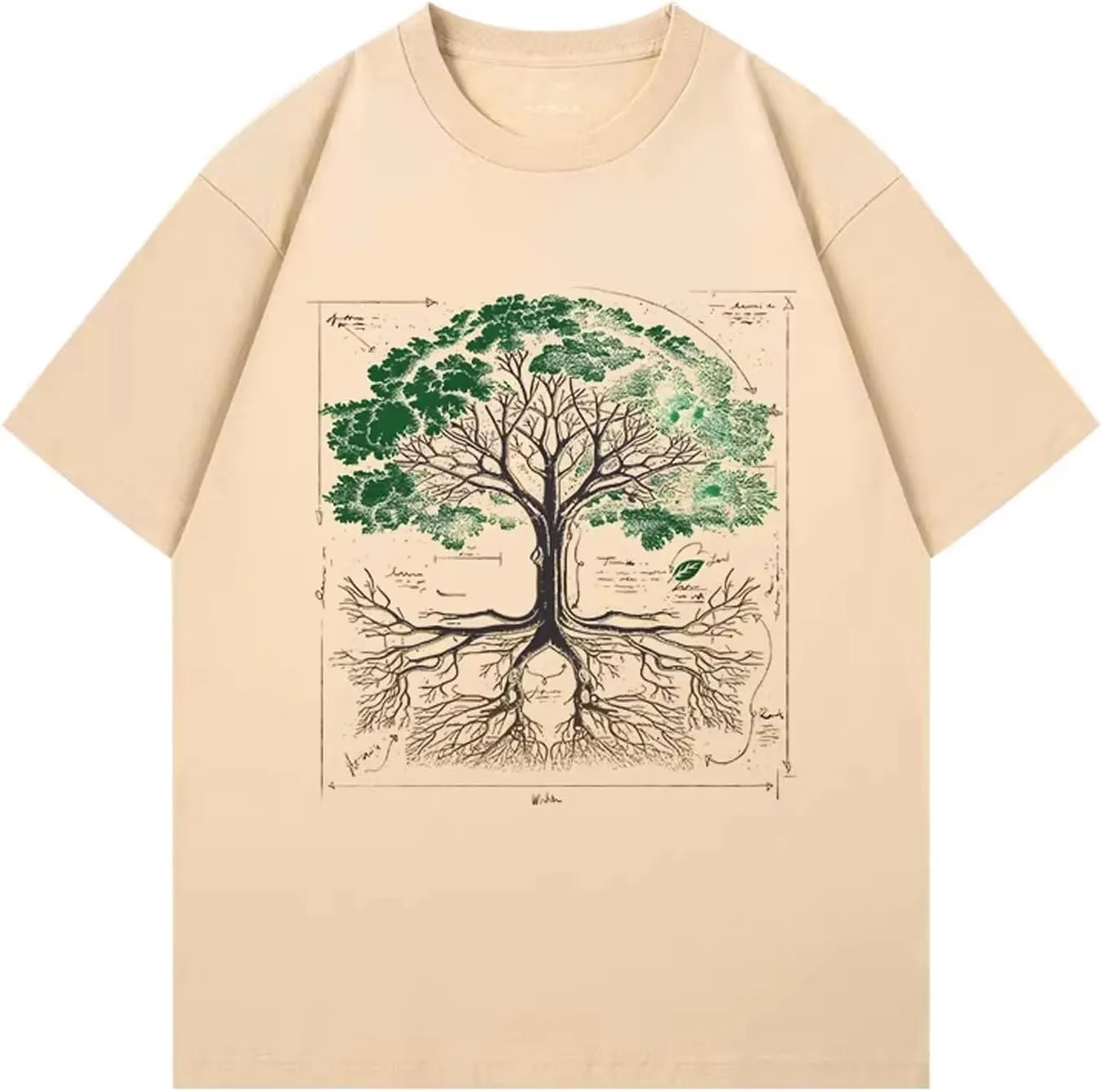 CITASHON Cotton Oversized Tree Graphic Tees for Women Men Summer Funny T Shirts Tops Family Couples Matching Outfits