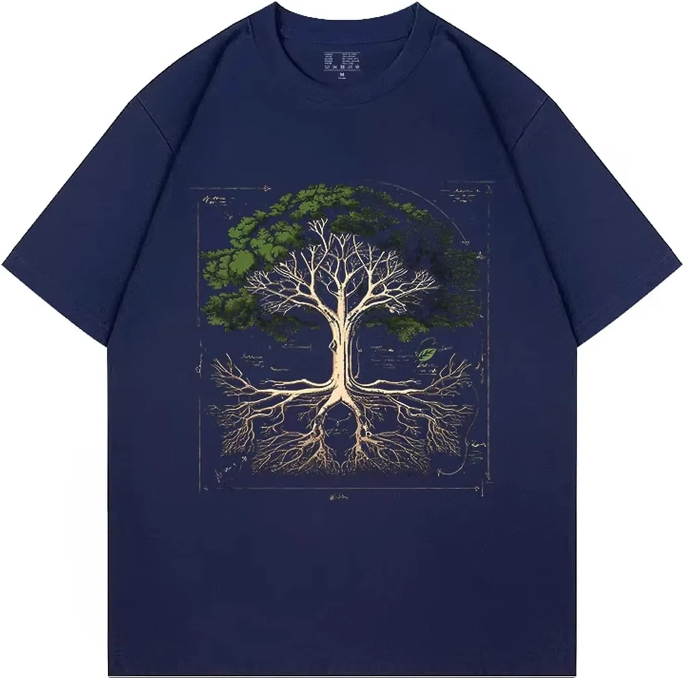 CITASHON Cotton Oversized Tree Graphic Tees for Women Men Summer Funny T Shirts Tops Family Couples Matching Outfits