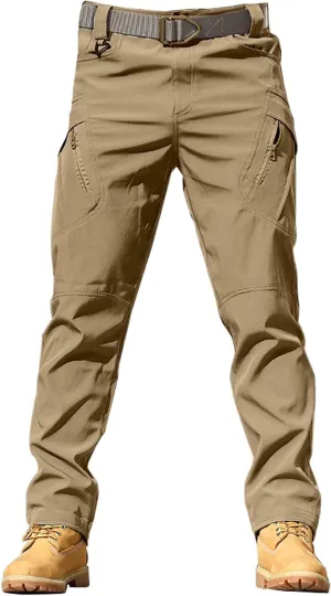 CRNTCEM Mens Waterproof Cargo Pants Ripstop Outdoor Work Hiking Pants Relaxed Fit Straight Leg Military Army Combat Pants