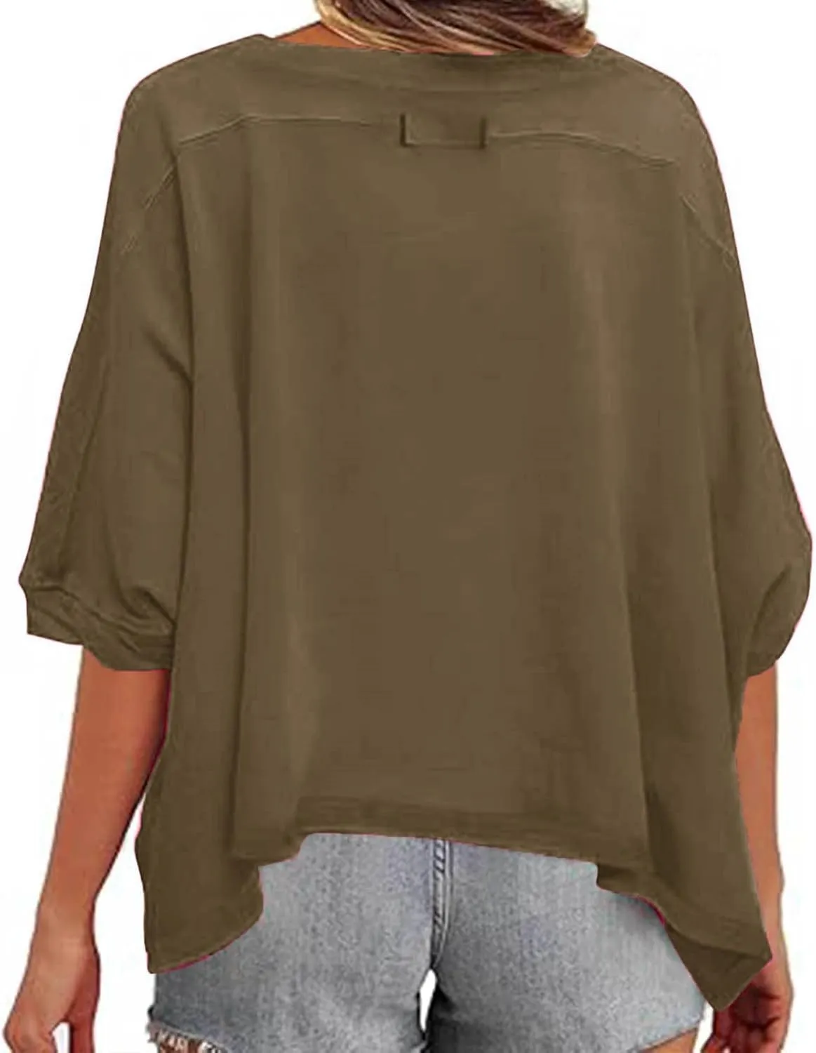 Crop Tops for Women Short Sleeve Crewneck Solid Tops 2024 Oversized Tshirts Casual Summer Loose Basic Tees