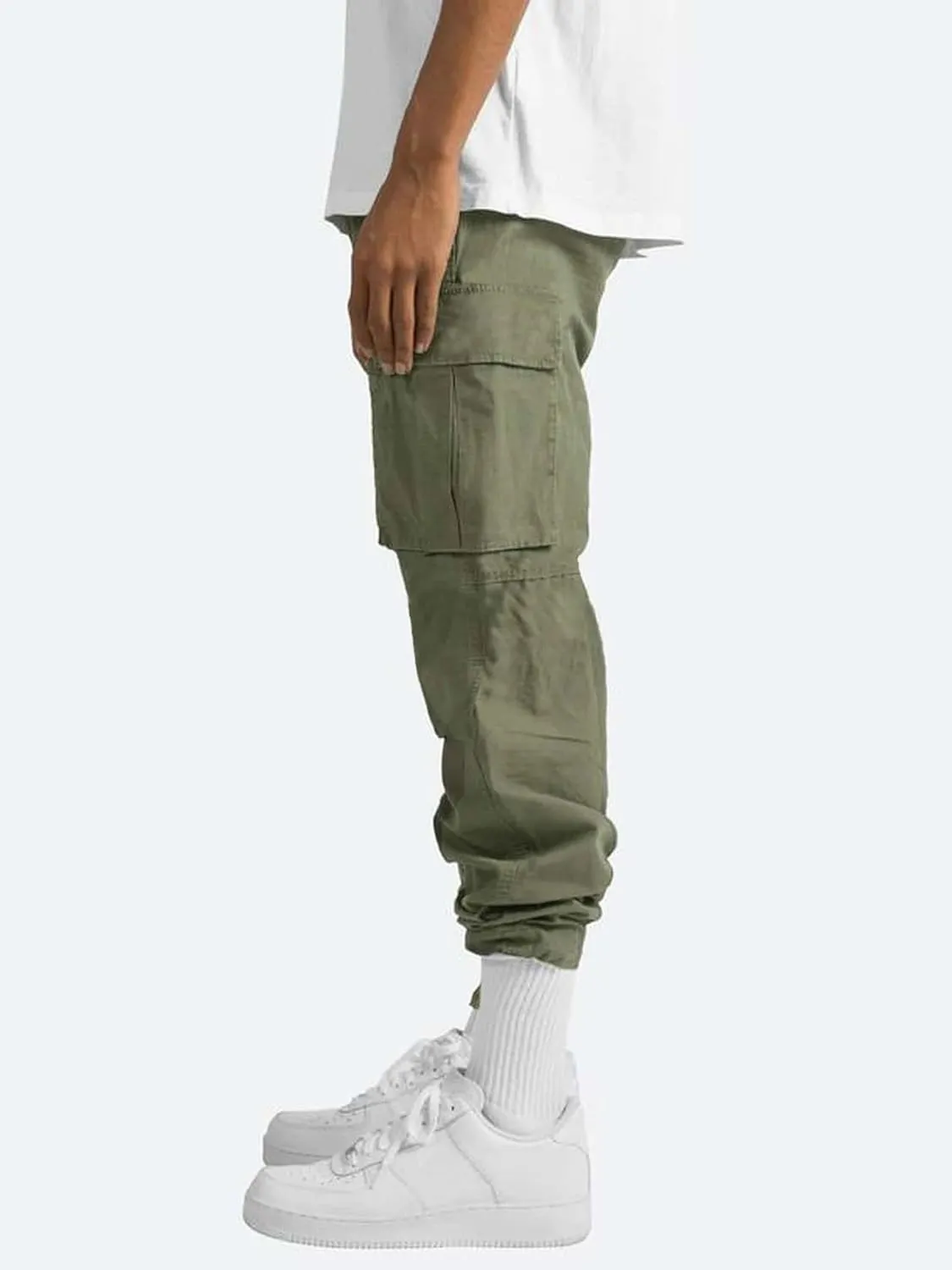 evzosrz Mens Casual Cargo Pants Lightweight Outdoor Drawstring Jogger Sweatpants Gym Hiking Running Trousers with Pockets