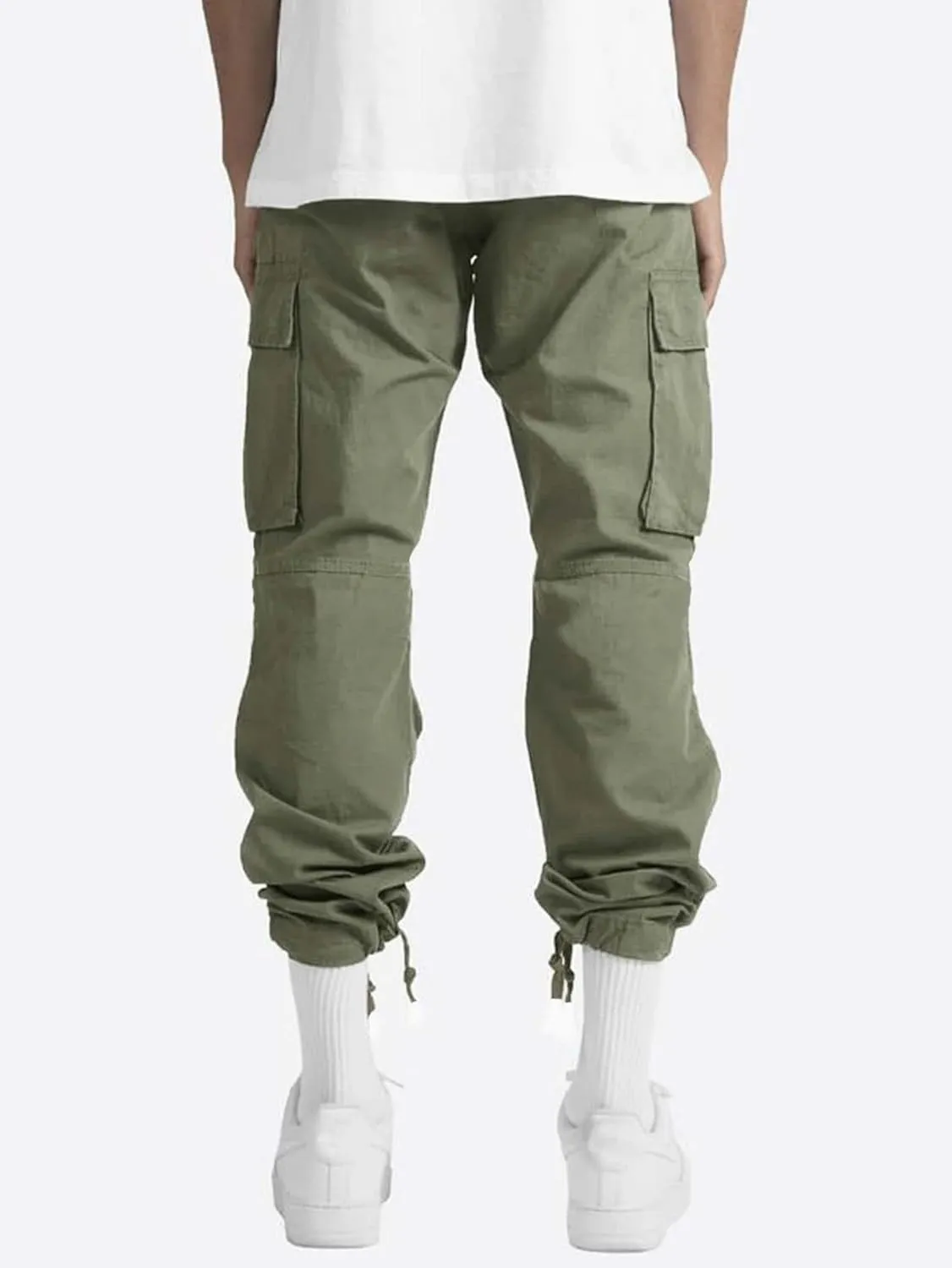 evzosrz Mens Casual Cargo Pants Lightweight Outdoor Drawstring Jogger Sweatpants Gym Hiking Running Trousers with Pockets