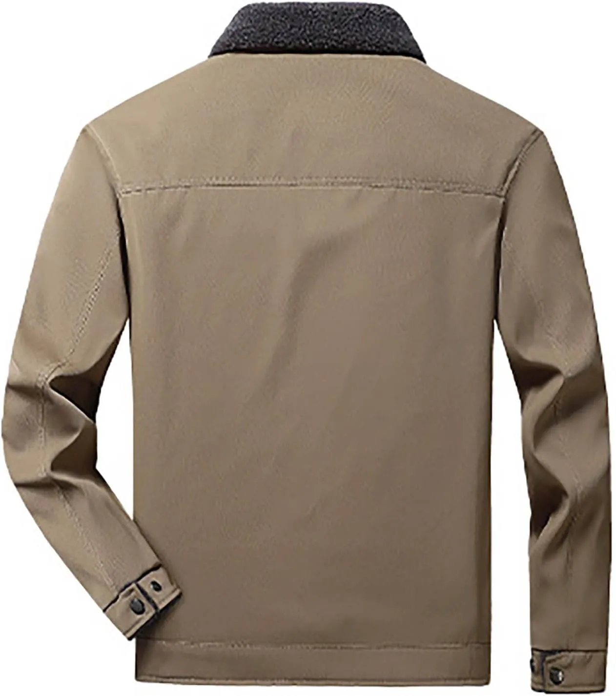 evzosrz Men's Corduroy Jackets Lapel Fleece Lined Sherpa Full Zip Casual Coats Windproof Thickened Warm Fashion Winter Coats