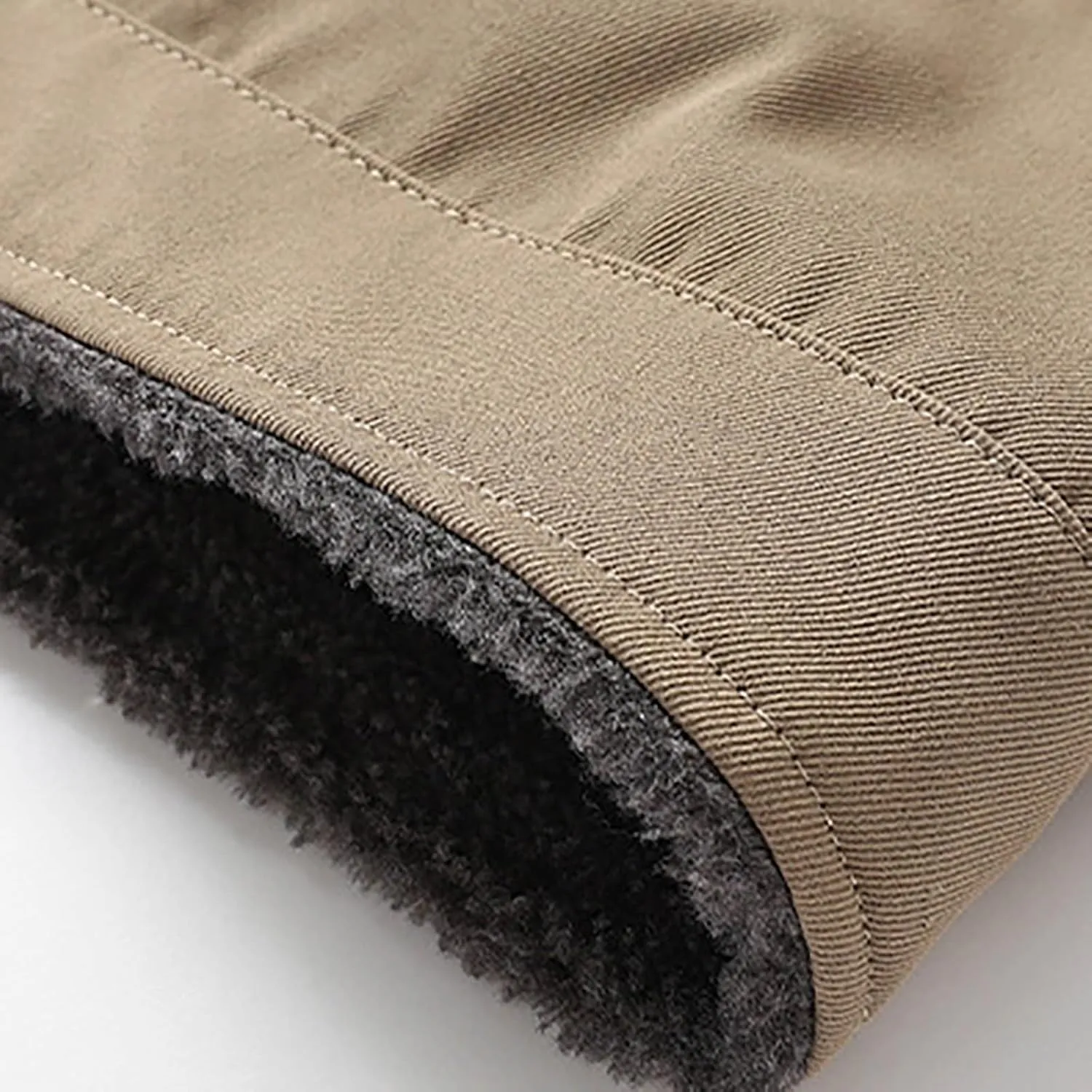 evzosrz Men's Corduroy Jackets Lapel Fleece Lined Sherpa Full Zip Casual Coats Windproof Thickened Warm Fashion Winter Coats
