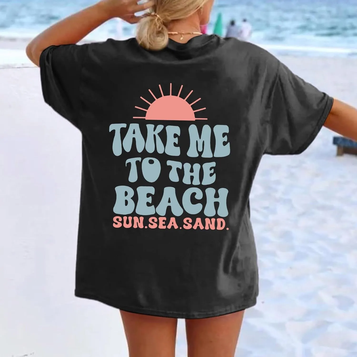 Forever Chasing Sunsets T Shirt Sunset Palm Tree Shirt Summer Beach Vacation Tops Women Oversized Graphic tees