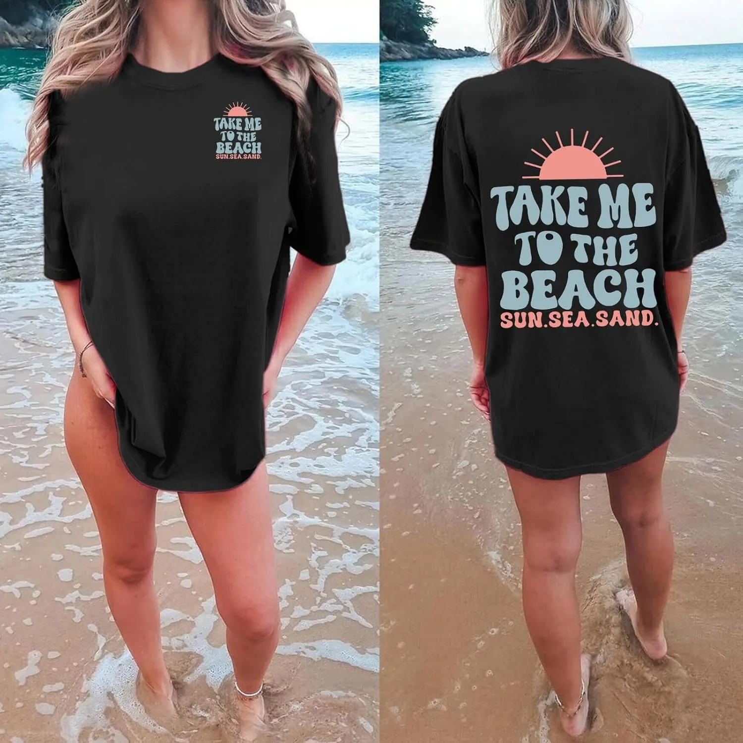 Forever Chasing Sunsets T Shirt Sunset Palm Tree Shirt Summer Beach Vacation Tops Women Oversized Graphic tees