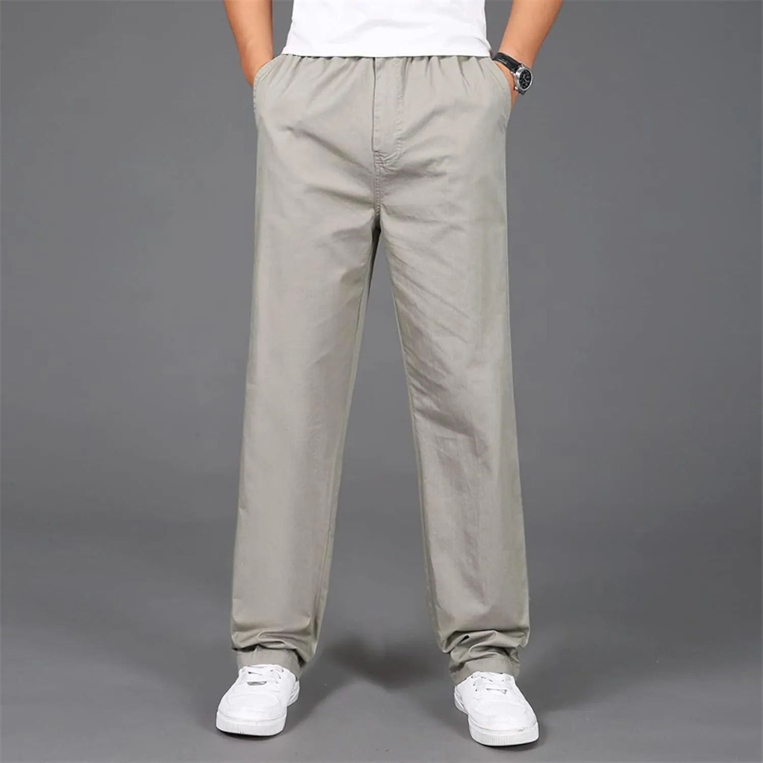 GIERIDUC Men's Fleece Cargo Sweatpants Big and Tall Cargo Pants for Men Half Long Half Short Pants Mens Wide Corduroy Pants