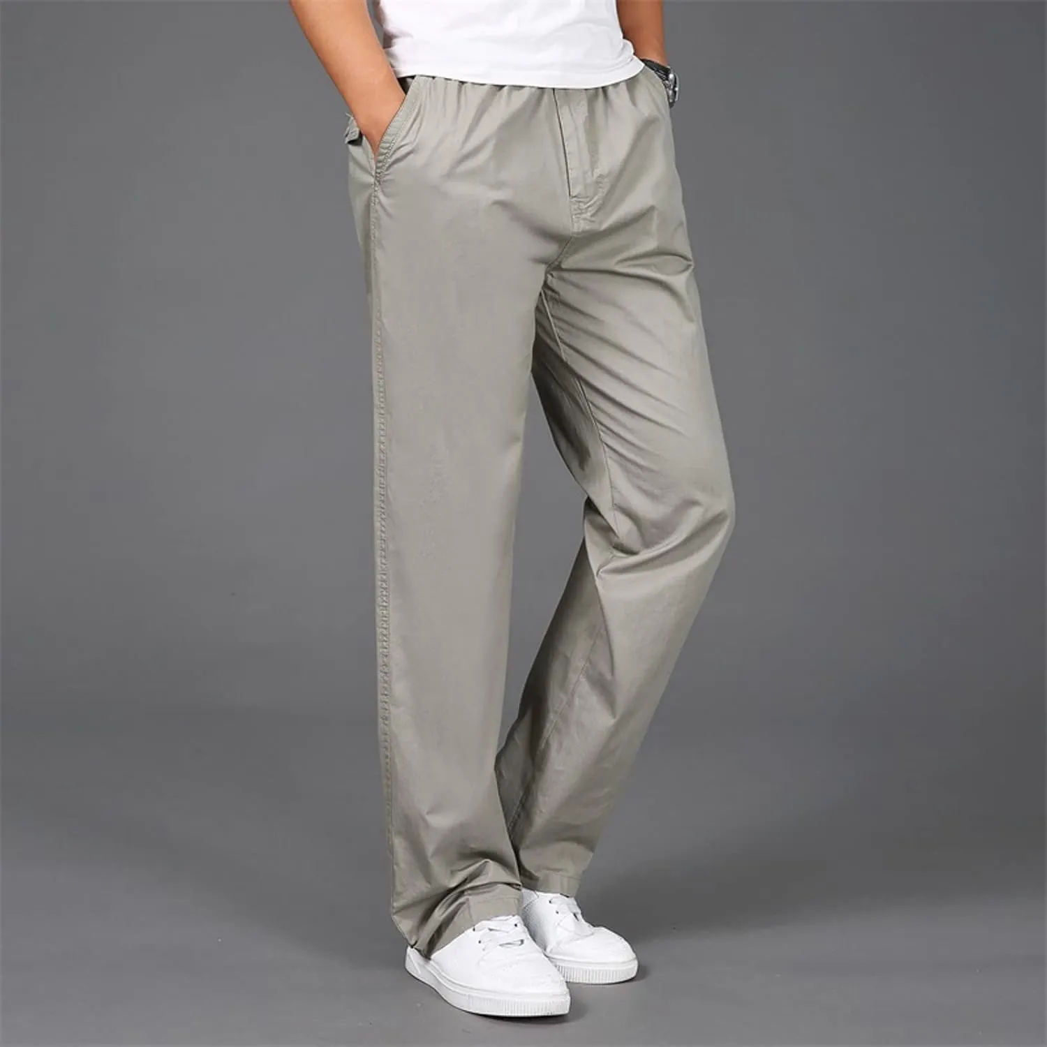 GIERIDUC Men's Fleece Cargo Sweatpants Big and Tall Cargo Pants for Men Half Long Half Short Pants Mens Wide Corduroy Pants