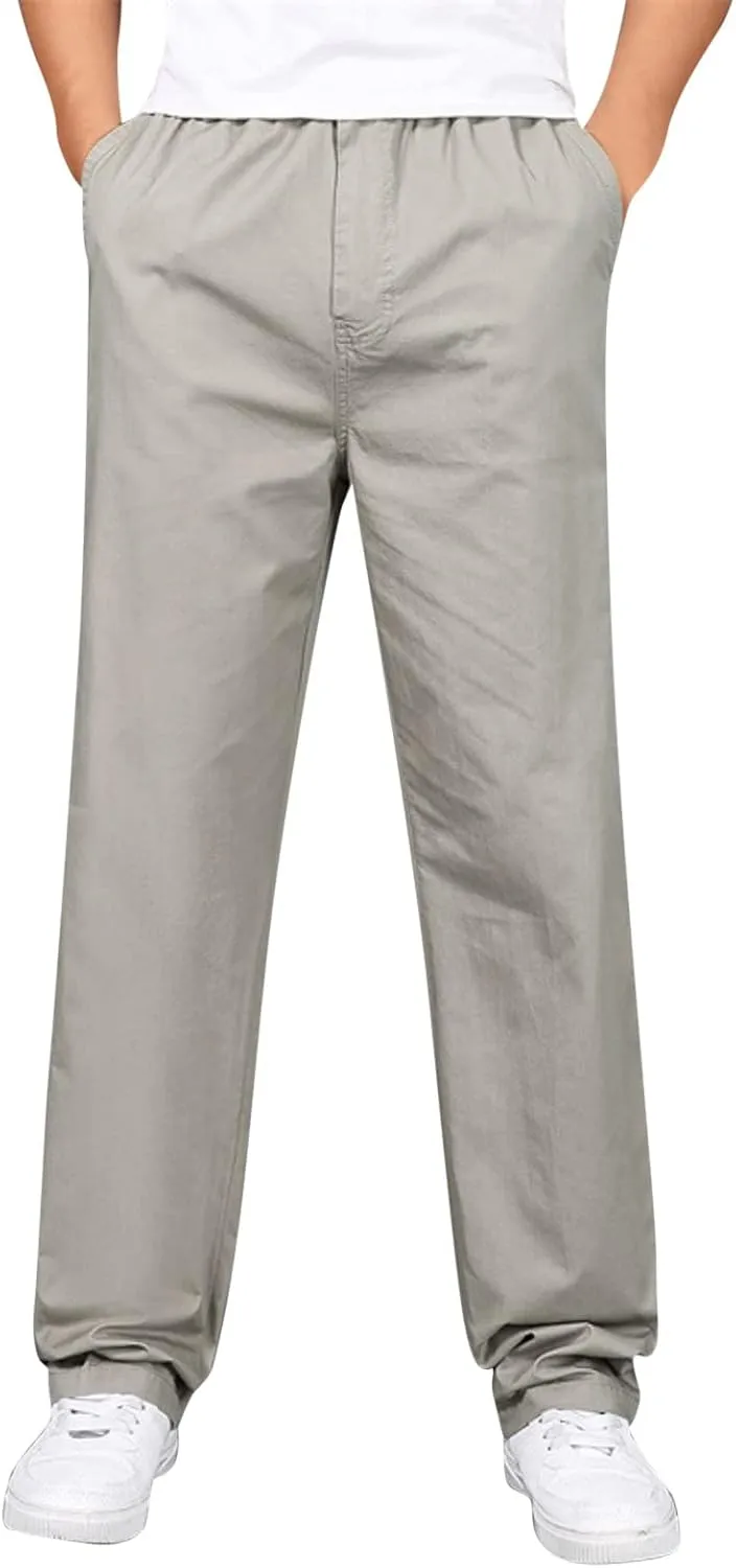 GIERIDUC Men's Fleece Cargo Sweatpants Big and Tall Cargo Pants for Men Half Long Half Short Pants Mens Wide Corduroy Pants