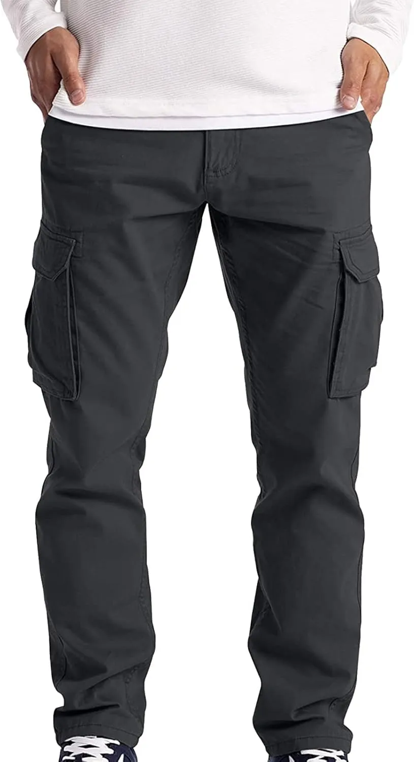 GIERIDUC Straight Leg Cargo Pants for Mens Navy Blue Dress Pants Slim Fit Light Gray Dress Pants Mens Mens High Waisted Pants