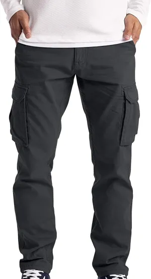 GIERIDUC Straight Leg Cargo Pants for Mens Navy Blue Dress Pants Slim Fit Light Gray Dress Pants Mens Mens High Waisted Pants