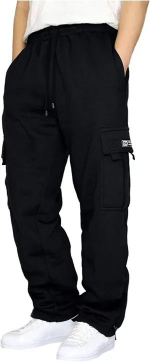 GOFULY Men Cargo Pants with Pockets Baggy Drawstring Elastic Waist Sweatpants Work Pants Stretch Athletic Joggers Trousers