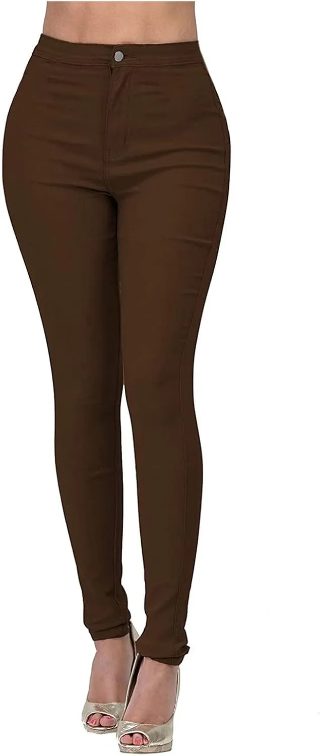 GOKKILRW Denim Jeggings for Women High Waisted Tummy Control Jean Leggings Pull On Stretch Pencil Pants Tights