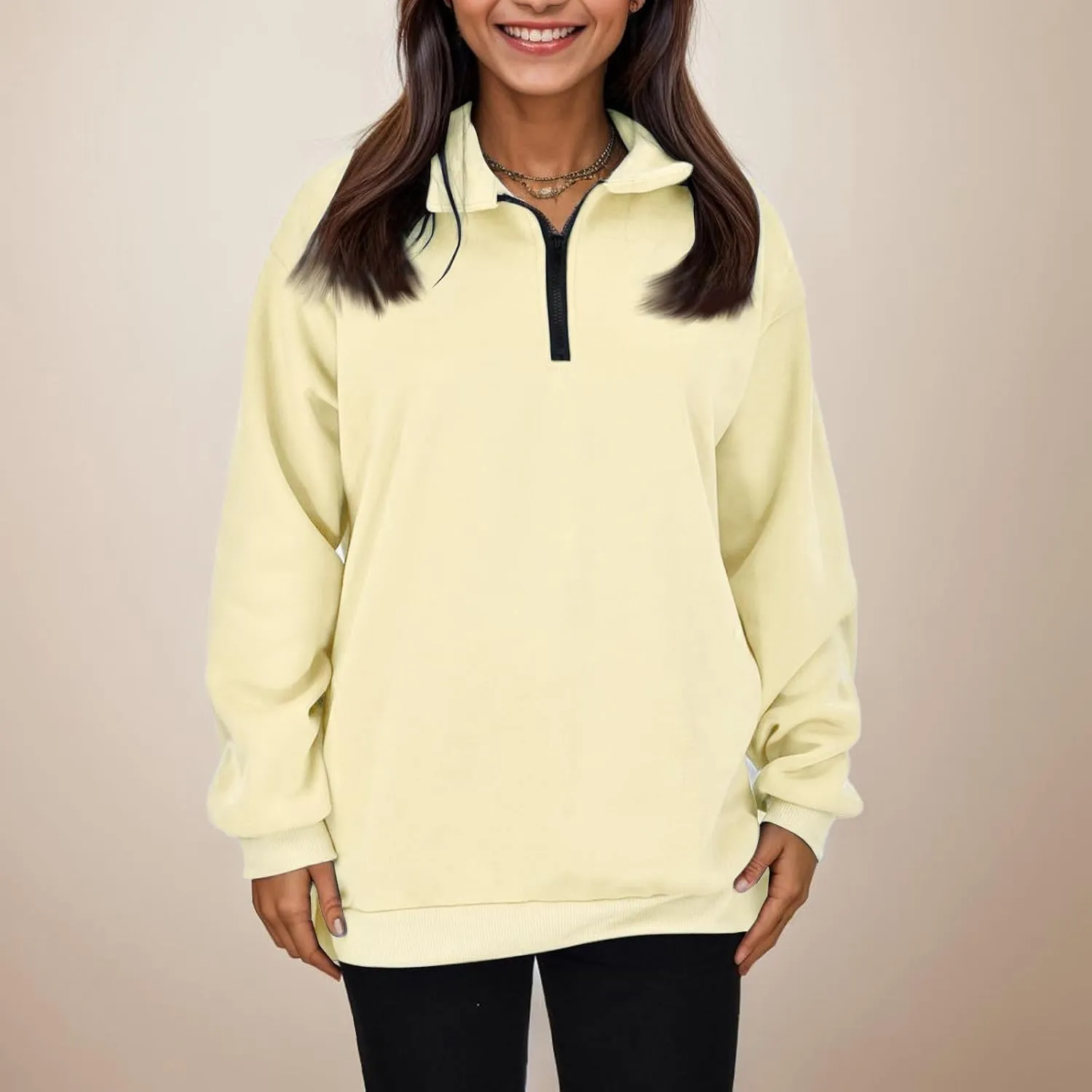 Half Zip Sweatshirt Women Trendy Cropped Hoodies Fleece Jackets Pullover Fall Outfits 2024 Winter Clothes
