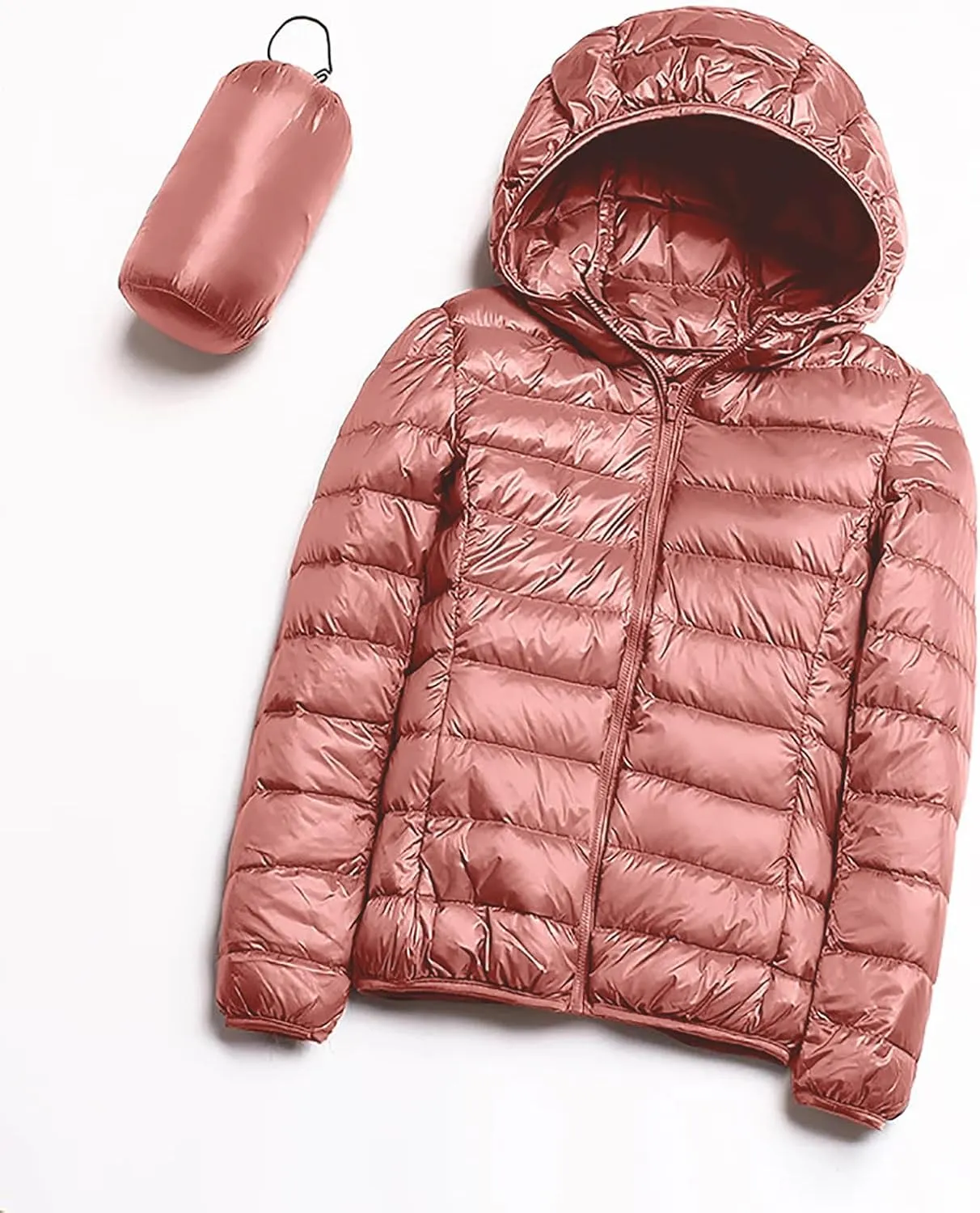 hlysgo Women's Slim-Fit Quilted Puffer Jacket Lightweight Padded Warm Winter Casual Down Coat Zip Jackets