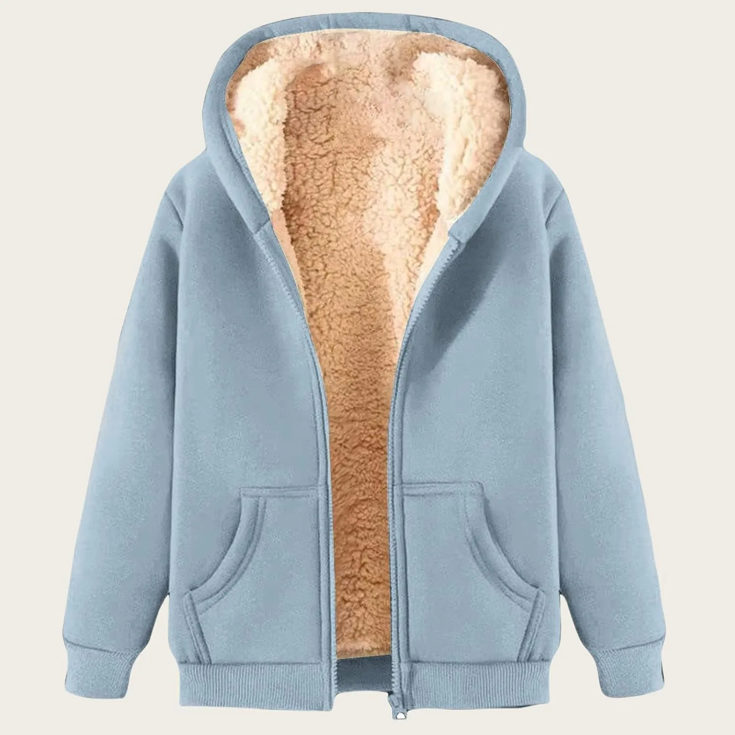Hoodies for Men Winter Fleece Sweatshirt Hoodie Jackets Full Zip Up Thick Sherpa Lined Hooded Jacket Winter Coats