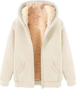 Hoodies for Men Winter Fleece Sweatshirt Hoodie Jackets Full Zip Up Thick Sherpa Lined Hooded Jacket Winter Coats
