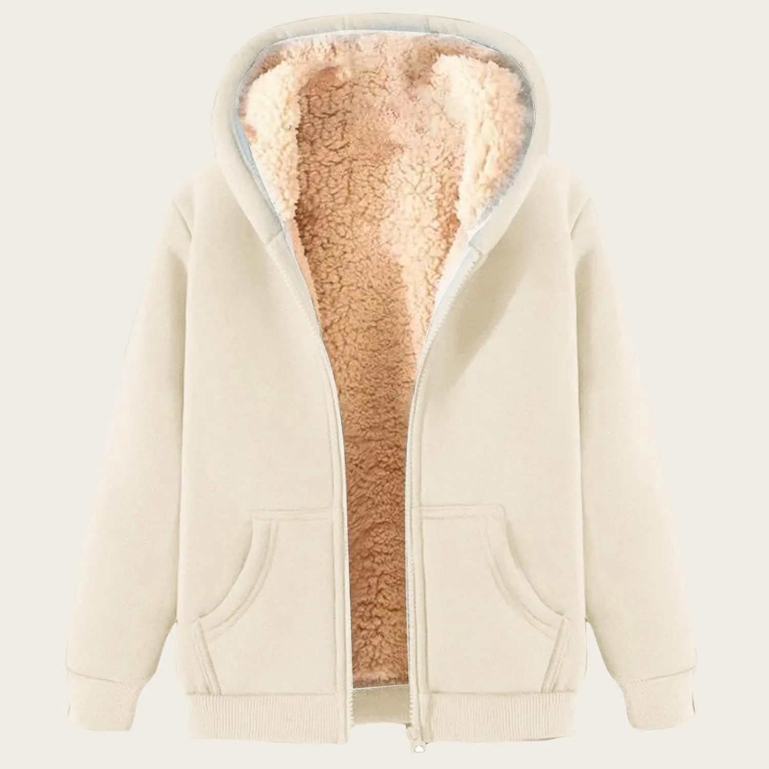 Hoodies for Men Winter Fleece Sweatshirt Hoodie Jackets Full Zip Up Thick Sherpa Lined Hooded Jacket Winter Coats