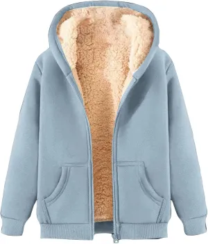 Hoodies for Men Winter Fleece Sweatshirt Hoodie Jackets Full Zip Up Thick Sherpa Lined Hooded Jacket Winter Coats