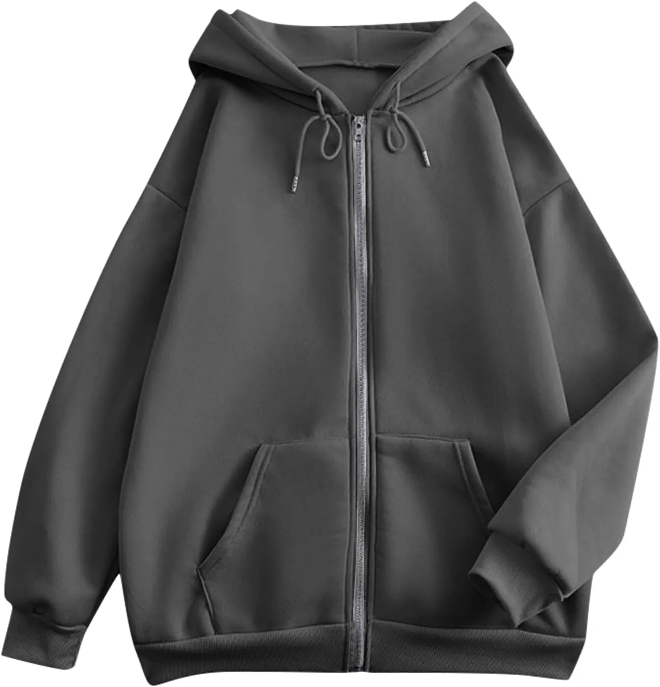Hoodies For Women Zip Up Hoodie Long Sleeve Solid Jackets Fall Winter Coats Soft Loose Hoodies Outdoor Sweatshirt
