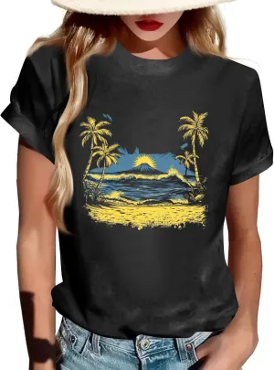 HTHLVMD Womens Graphic Tees Bee Day T Shirt Mama Graphic Tees for Women Short Sleeve T Shirts Summer Fashion Outfits